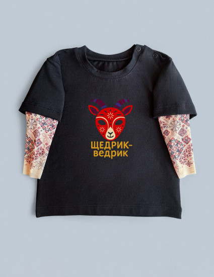 Футболка з тату-рукавами Дрейк Українські мотиви Щедрик-ведрик