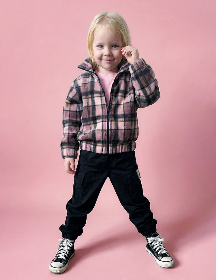 Картата фліска Френлі рожева з чорним