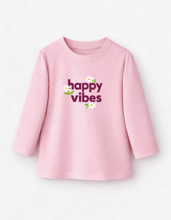 Лонгслів Лінк рожевий Happy Vibes