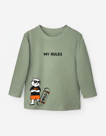 Лонгслів Лінк оливка My Rules