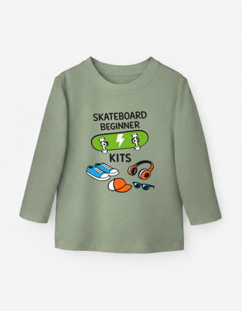Лонгслів Лінк оливка Skateboard Beginner Kits