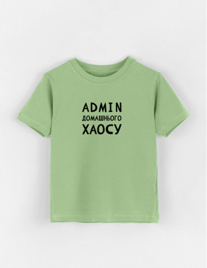 Футболка Овер фісташка Admin домашнього хаосу