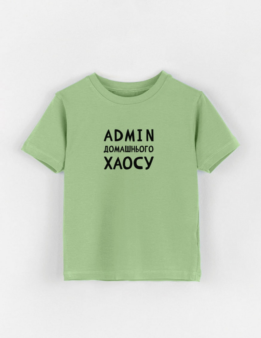 Футболка Овер фісташка Admin домашнього хаосу