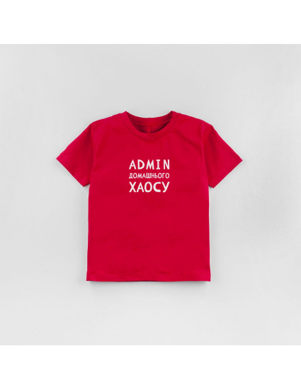 Футболка Овер червона Admin домашнього хаосу