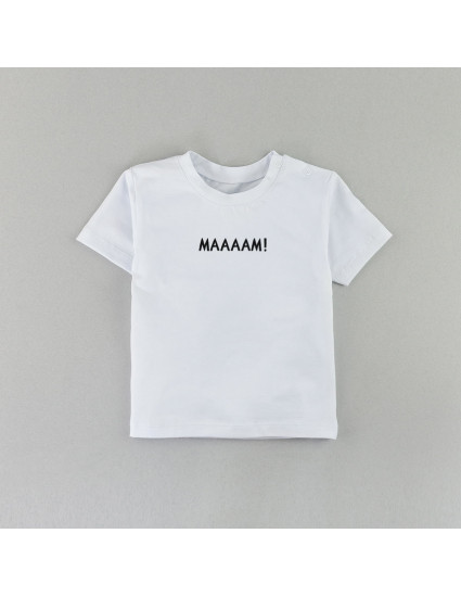 Футболка Овер біла Маааам