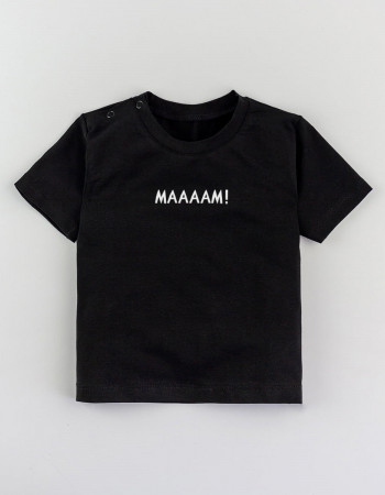 Футболка Овер чорна Маааам