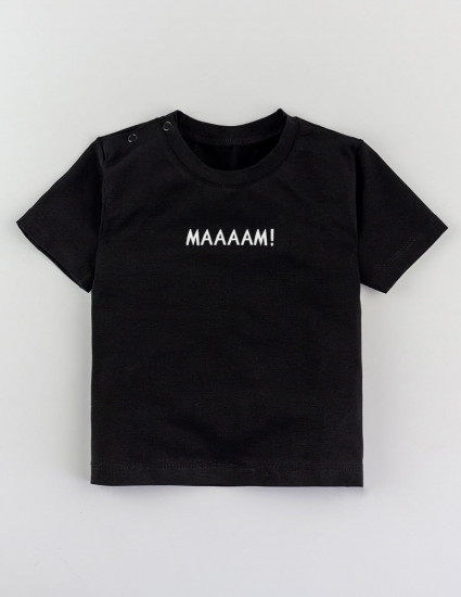 Футболка Овер чорна Маааам