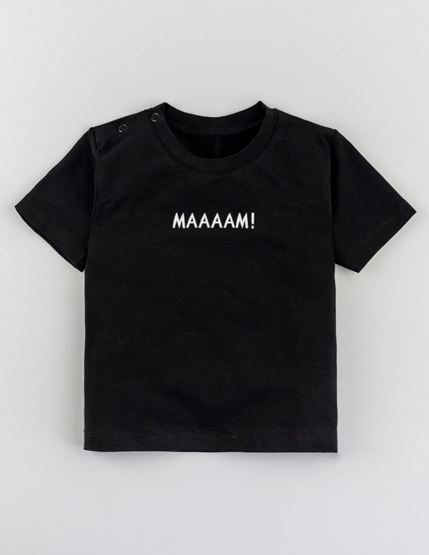 Футболка Овер чорна Маааам