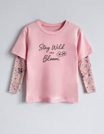 Футболка Дрейк з тату-рукавами Сакура Stay Wild And Bloom