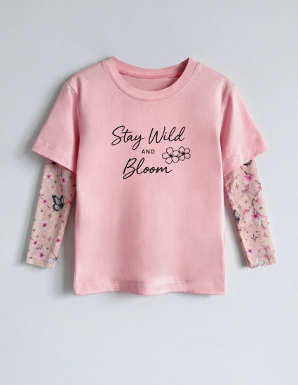 Футболка Дрейк з тату-рукавами Сакура Stay Wild And Bloom