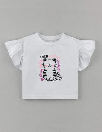 Футболка Фоксі біла Cute Kitty
