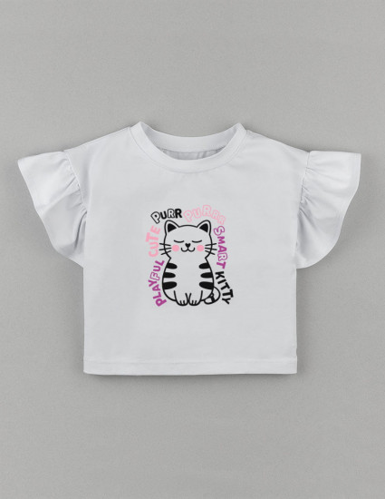 Футболка Фоксі біла Cute Kitty
