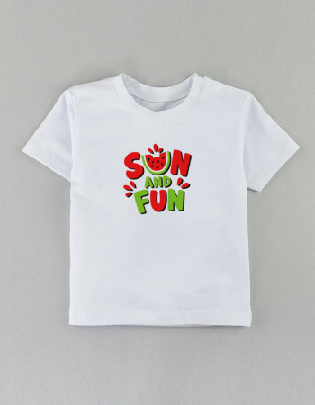 Футболка Овер біла Sun and Fun