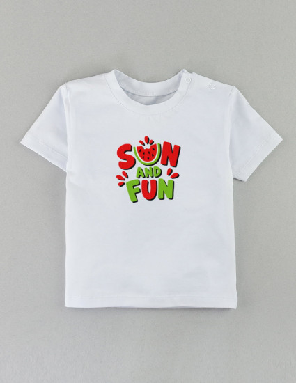 Футболка Овер біла Sun and Fun