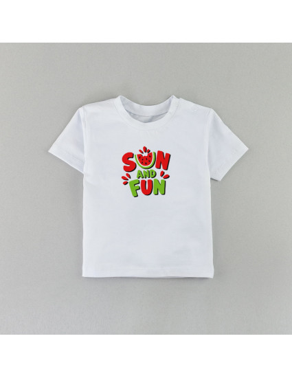 Футболка Овер біла Sun and Fun
