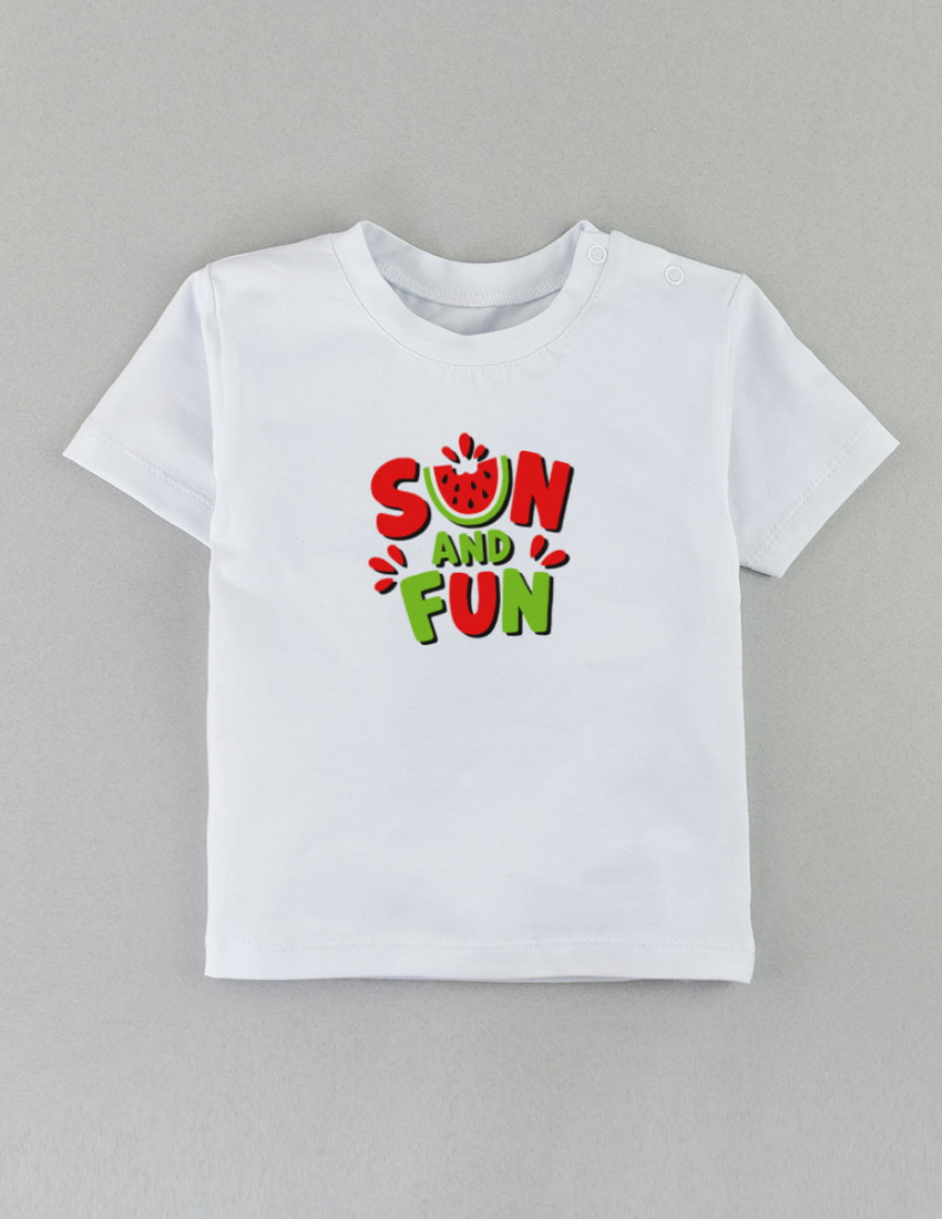 Футболка Овер біла Sun and Fun