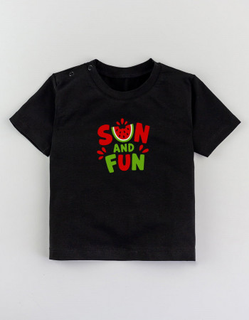 Футболка Овер чорна Sun and Fun