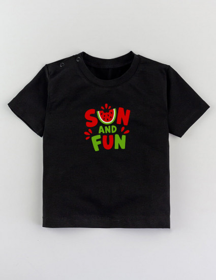 Футболка Овер чорна Sun and Fun