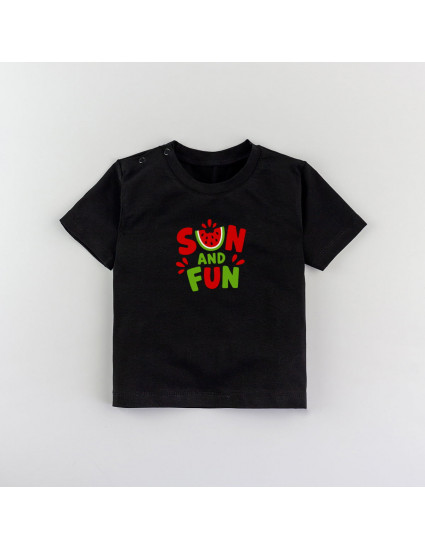 Футболка Овер чорна Sun and Fun
