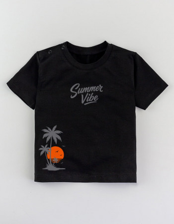 Футболка Овер чорна Summer Vibe