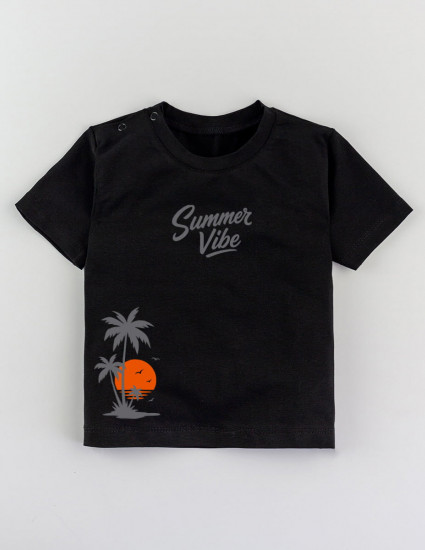 Футболка Овер чорна Summer Vibe