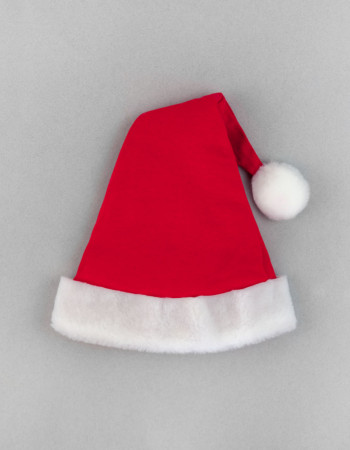 Шапка Санта ONE SIZE бавовняна червона для дорослого