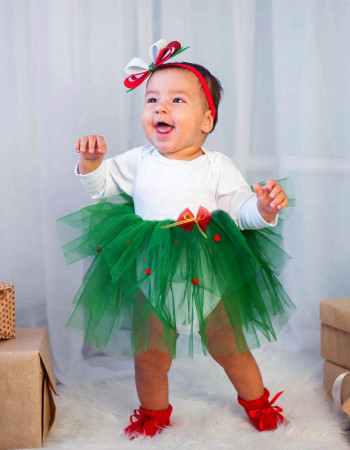 Боді-сарафан Ялинка біло-зелений