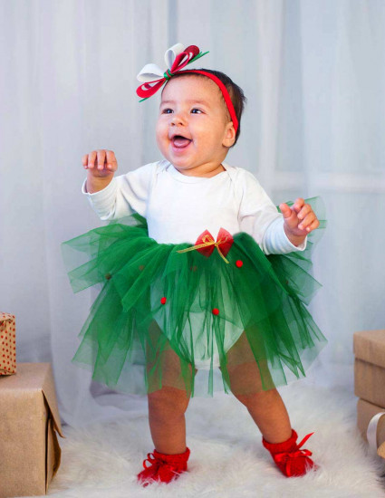 Боді-сарафан Ялинка біло-зелений