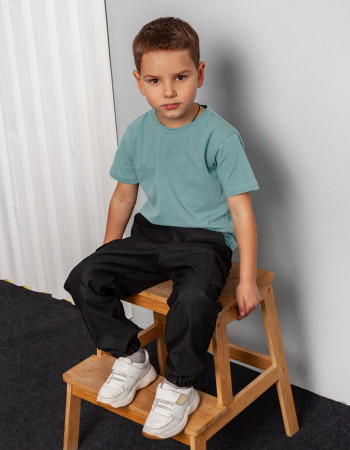 Футболка Овер сіро-зелена