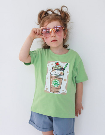 Футболка Овер фісташка Catppuccino